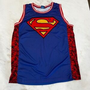 90s Vintage Superman Basketball Jersey L Large‎ DC Comics